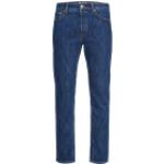Blaue Bestickte Jack & Jones Mike Slim Fit Jeans aus Baumwolle für Herren Größe L 