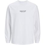 Reduzierte Weiße Langärmelige Jack & Jones Rundhals-Ausschnitt T-Shirts aus Baumwolle für Herren Größe L 