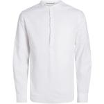 Reduzierte Weiße Bestickte Casual Langärmelige Jack & Jones Stehkragen Stehkragenhemden für Herren Größe S 