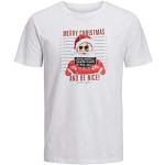 Reduzierte Weiße Jack & Jones T-Shirts mit Weihnachts-Motiv für Herren Größe L Weihnachten 