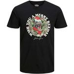 Reduzierte Schwarze Jack & Jones T-Shirts mit Weihnachts-Motiv für Herren Größe S Weihnachten 
