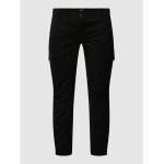 Schwarze Unifarbene Jack & Jones Freizeithosen mit Reißverschluss aus Baumwollmischung für Herren Größe XXL Große Größen Weite 44, Länge 30 