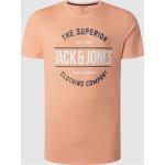 Reduzierte Aprikose Unifarbene Jack & Jones T-Shirts aus Baumwolle für Herren Größe XXL Große Größen 