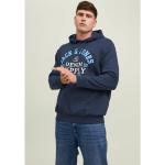 Marineblaue Langärmelige Jack & Jones Rundhals-Ausschnitt Herrensweatshirts mit Kapuze Größe 5 XL Große Größen 