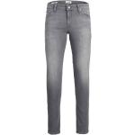 Graue Bestickte Jack & Jones Slim Fit Jeans mit Reißverschluss aus Denim für Herren Übergrößen Große Größen 