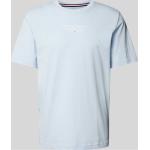 Hellblaue Unifarbene Halblangärmelige Jack & Jones Premium T-Shirts aus Baumwolle für Herren Größe M 
