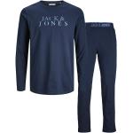 Marineblaue Sportliche Langärmelige Jack & Jones Alex Herrenlongsleeves & Herrenlangarmshirts aus Baumwolle 