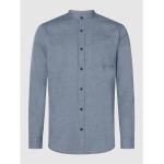 Blaue Jack & Jones Stehkragen Stehkragenhemden aus Flanell für Herren Größe XL 