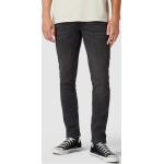 Schwarze Jack & Jones Slim Fit Jeans mit Reißverschluss aus Baumwollmischung für Herren Größe XXL Weite 30, Länge 32 