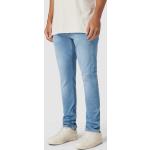 Blaue Jack & Jones Slim Fit Jeans mit Reißverschluss aus Baumwollmischung für Herren Größe XXL Weite 30, Länge 34 
