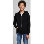 Schwarze Unifarbene Kinderkapuzenjacken mit Reißverschluss für Jungen Größe 140 