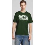 Dunkelgrüne Unifarbene Jack & Jones T-Shirts aus Baumwolle für Herren Größe L 