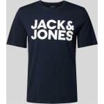 Marineblaue Unifarbene Jack & Jones T-Shirts aus Baumwolle für Herren Größe XL 