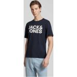 Marineblaue Unifarbene Jack & Jones T-Shirts aus Baumwolle für Herren Größe XS 