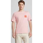 Pinke Unifarbene Jack & Jones T-Shirts aus Baumwolle für Herren Größe M 