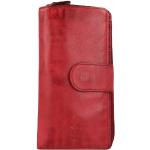 Rote Jack Kinsky Damenportemonnaies & Damenwallets aus Leder mit RFID-Schutz 