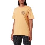 Gelbe Jack Wolfskin Campfire Bio T-Shirts für Damen Größe L 