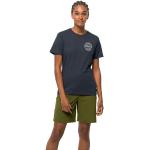 Blaue Jack Wolfskin Campfire Bio T-Shirts für Damen Größe XS 