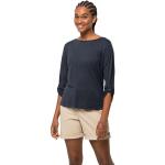 Blaue Jack Wolfskin Coral Coast T-Shirts mit Knopf für Damen Größe XS für den für den Sommer 