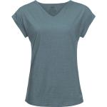 Graue Jack Wolfskin Coral Coast V-Ausschnitt T-Shirts für Damen Größe M 