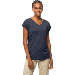Reduzierte Blaue Langärmelige Jack Wolfskin Coral Coast T-Shirts für Damen Größe XS für den für den Sommer 