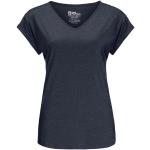 Blaue Jack Wolfskin Coral Coast T-Shirts aus Lyocell für Damen Größe M 