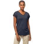 Reduzierte Blaue Kurzärmelige Jack Wolfskin Coral Coast T-Shirts für Damen Größe XS 