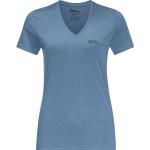 Blaue Jack Wolfskin Crosstrail T-Shirts für Damen Größe L für den für den Sommer 