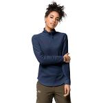 Indigofarbene Jack Wolfskin Echo Nachhaltige Damensweatshirts aus Fleece Größe XS 