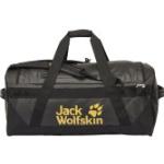 Schwarze Jack Wolfskin Expedition Trunk Herrenreisetaschen 100l mit Reißverschluss gepolstert 