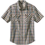 Braune Karo Kurzärmelige Jack Wolfskin Faro Bio Shirts mit Tasche aus Lyocell für Herren Größe XL für den für den Sommer 