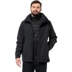 Schwarze Wasserdichte Winddichte Atmungsaktive Jack Wolfskin 3-in-1 Jacken aus Polyester für Herren Größe XL 