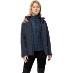Reduzierte Blaue Wasserdichte Winddichte Atmungsaktive Jack Wolfskin 3-in-1 Jacken aus Fleece für Damen Größe L für den für den Winter 