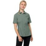 Grüne Kurzärmelige Jack Wolfskin Shirts mit Tasche mit Reißverschluss für Damen Größe M für den für den Sommer 