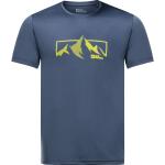 Blaue Jack Wolfskin Peak T-Shirts für Herren Größe L 