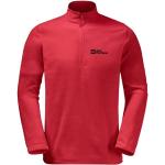 Rote Jack Wolfskin Taunus Herrenfleecepullover & Herrenfleeceshirts mit Reißverschluss aus Fleece Größe L 
