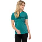 Reduzierte Petrolfarbene Langärmelige Jack Wolfskin Hiking T-Shirts für Damen Größe XS 