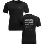 Schwarze Kurzärmelige Jack Wolfskin Hiking T-Shirts für Herren Größe M 