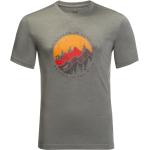 Grüne Kurzärmelige Jack Wolfskin Hiking Nachhaltige Rundhals-Ausschnitt T-Shirts für Herren Größe S 