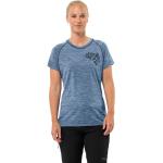 Blaue Kurzärmelige Jack Wolfskin Kammweg T-Shirts für Damen Größe L 