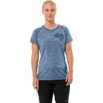 Blaue Kurzärmelige Jack Wolfskin Kammweg T-Shirts für Damen Größe L 
