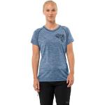 Blaue Kurzärmelige Jack Wolfskin Kammweg T-Shirts für Damen Größe M 
