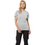 Graue Sportliche Kurzärmelige Jack Wolfskin Kammweg T-Shirts aus Jersey für Damen Größe M 