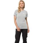 Graue Sportliche Langärmelige Jack Wolfskin Kammweg T-Shirts aus Jersey für Damen Größe XL 