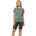 Reduzierte Grüne Sportliche Langärmelige Jack Wolfskin Kammweg T-Shirts aus Jersey für Damen Größe XS 