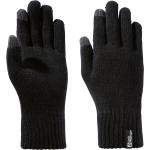 Schwarze Jack Wolfskin Rib Strick-Handschuhe aus Acryl Größe 9 