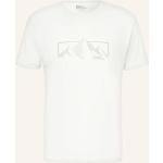 Weiße Jack Wolfskin Peak T-Shirts mit Berg-Motiv aus Polyester für Herren Übergrößen 