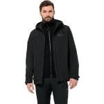 Schwarze Wasserdichte Winddichte Atmungsaktive Jack Wolfskin 3-in-1 Jacken mit Reißverschluss aus Kunstfaser für Herren Größe 3 XL 