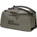 Olivgrüne Jack Wolfskin Traveltopia Sporttaschen 65l mit Reißverschluss mit Außentaschen 
