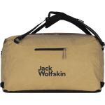 Sandfarbene Jack Wolfskin Traveltopia Sporttaschen 65l mit Reißverschluss mit Außentaschen 